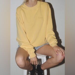 John Galt Brandy Melville Yellow 'Honey' Sweatshirt Crewneck Vintage